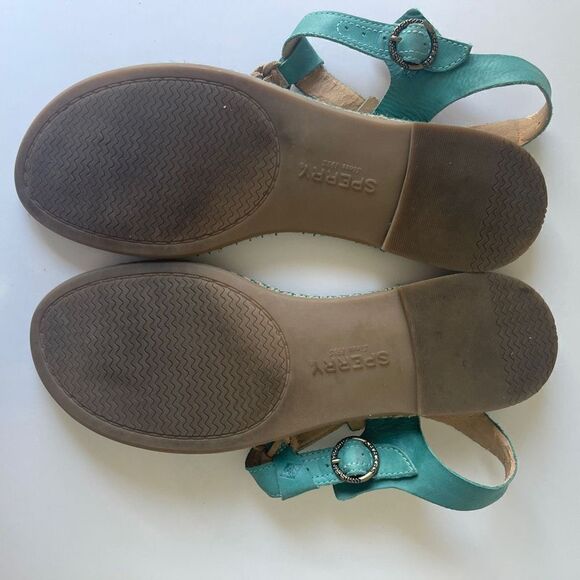 Sperry Teal Leather  Sandals - Picture 6 of 8